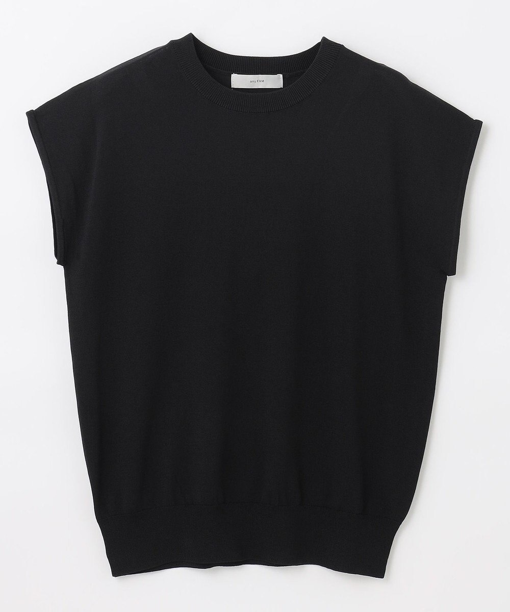 ANY 【UVケア/接触冷感/アンチピリング】クールタッチフレンチスリーブニット 