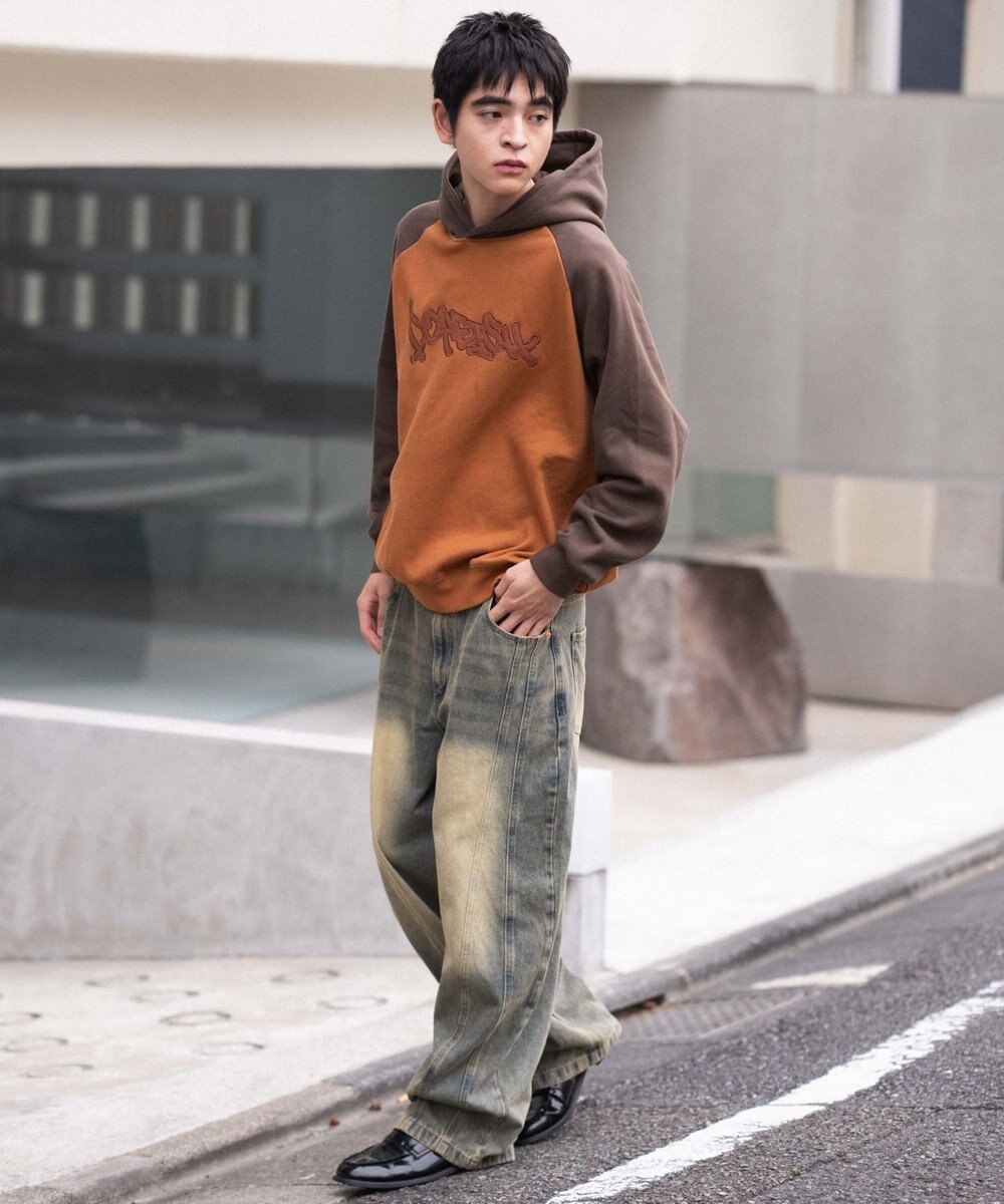 WEGO ラグランプルパーカー 