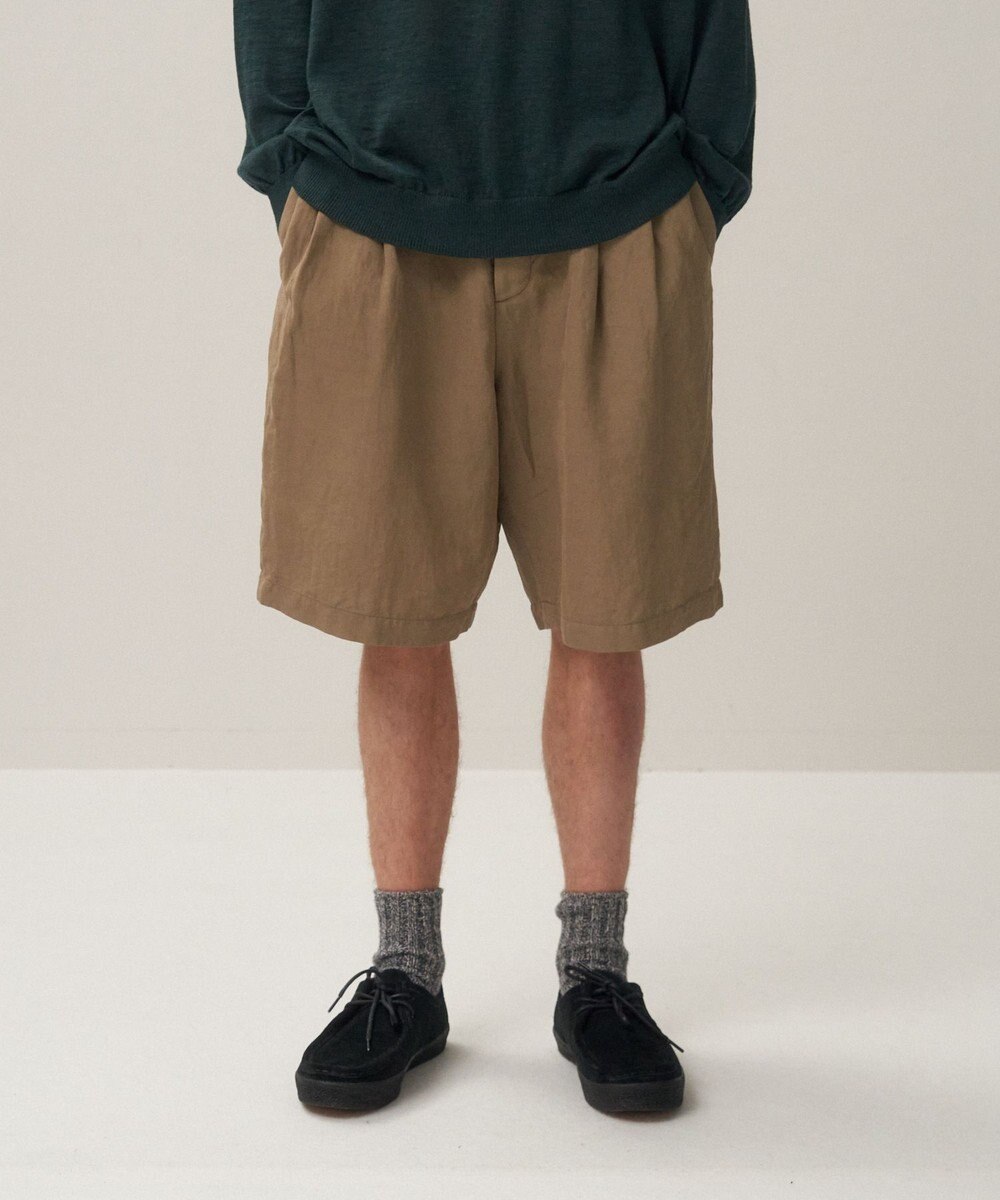 ATON COTTON LINEN VOILE | ツータックイージーショーツ - UNISEX 