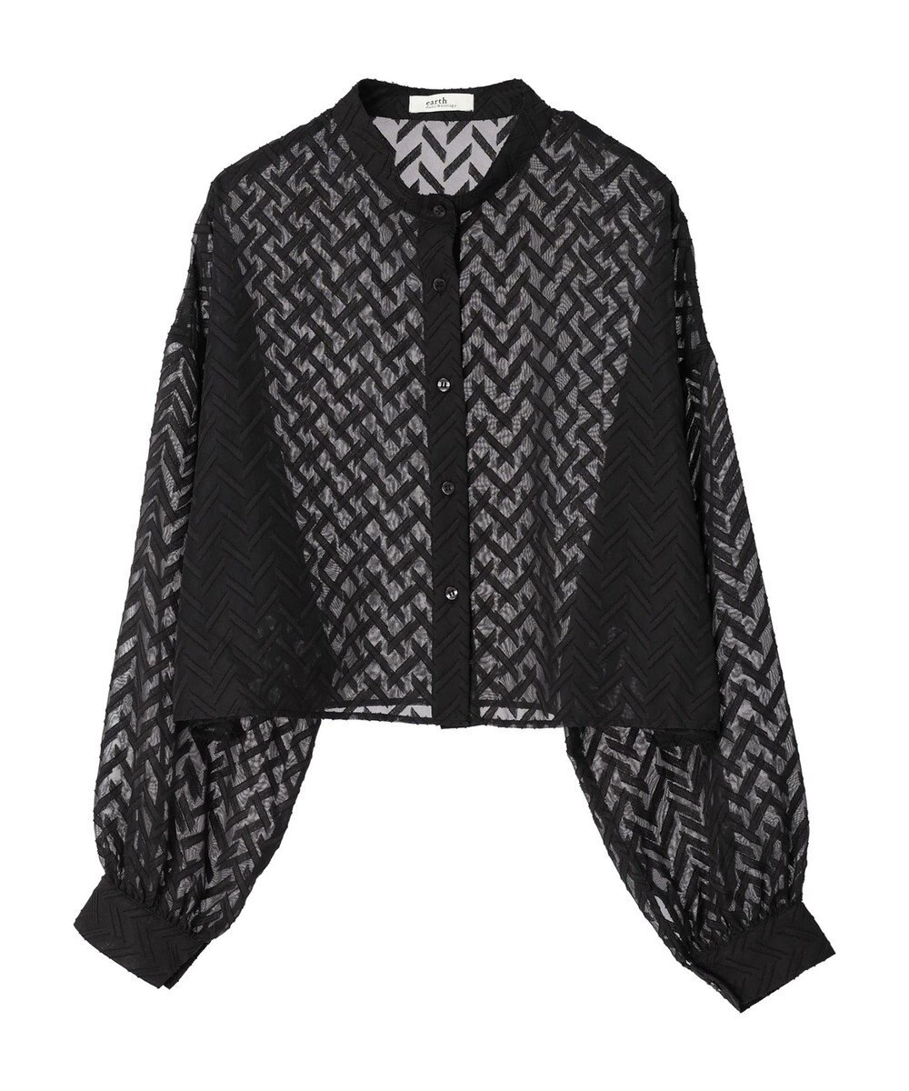 earth music&ecology ツッキリジャガードショートブラウス 