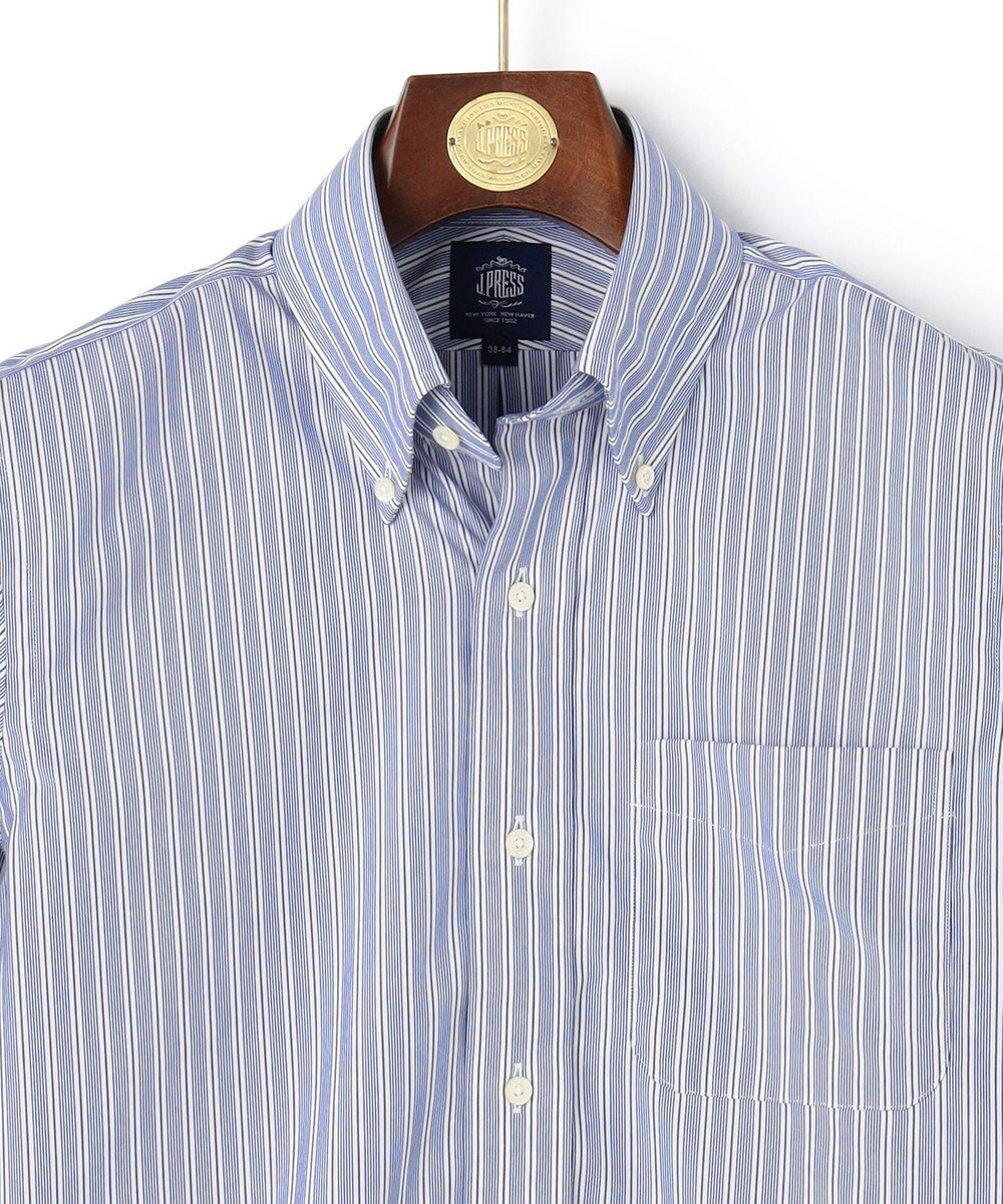 J.PRESS MEN 【PREMIUM PLEATS / 形態安定】イングリッシュストライプ ドレスシャツ / B.D. 