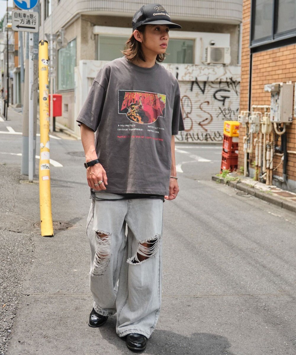 WEGO 【ユニセックス着用ITEM/SMLサイズ展開】ヴィンテージライクグラフィックT（SS） 