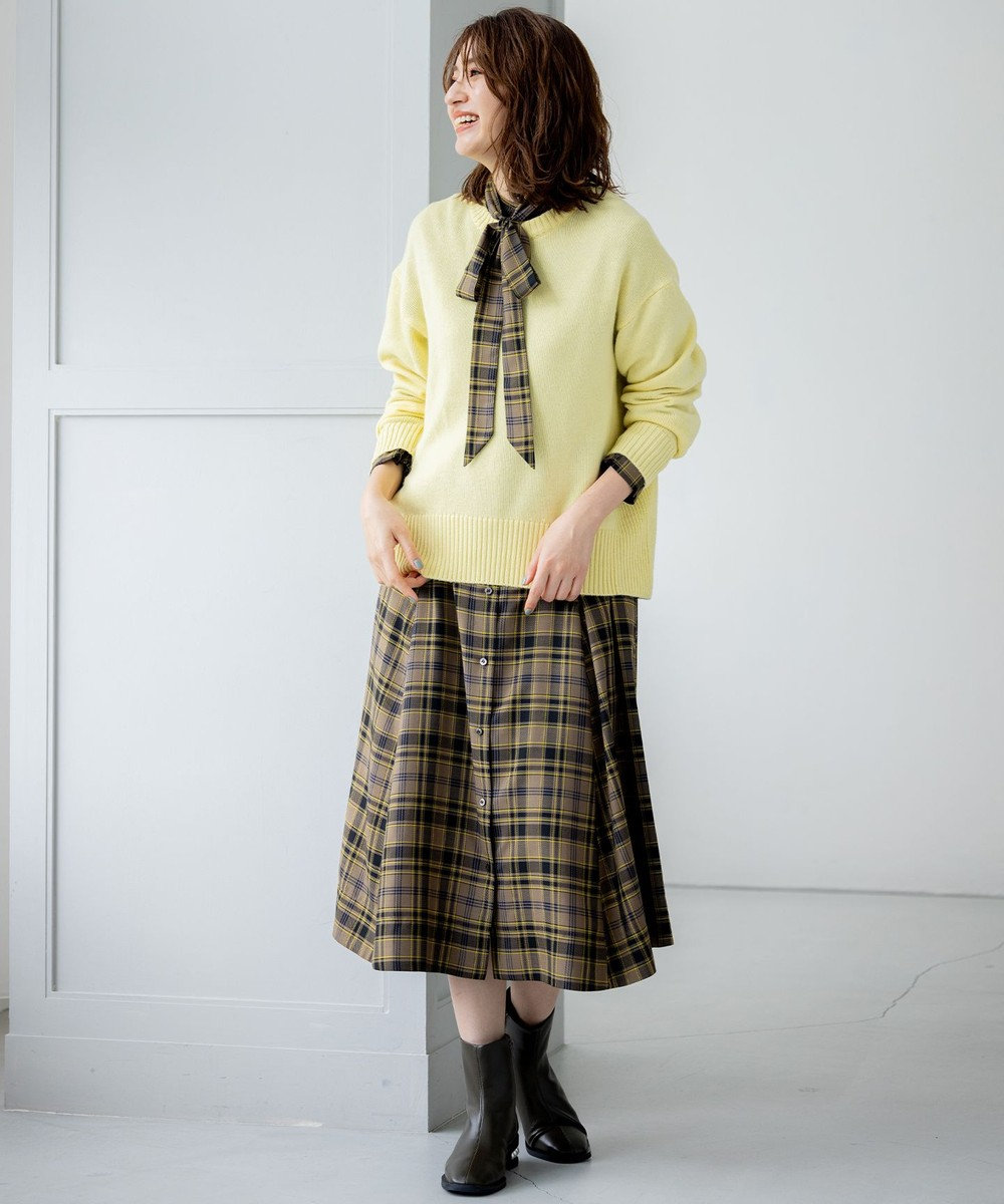 組曲 L カシミヤブレンドバルキープルオーバー ニット 