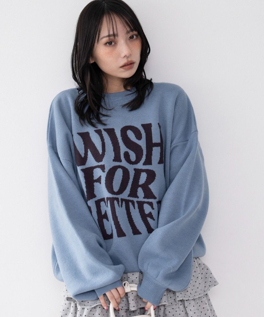 WEGO グラフィックニットプルオーバー 