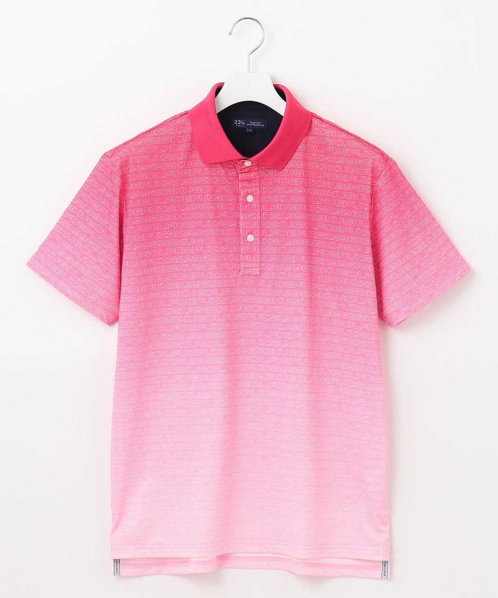 23区GOLF 【MEN】【UVケア/吸水速乾】グラデーションロゴ 半袖ポロシャツ 
