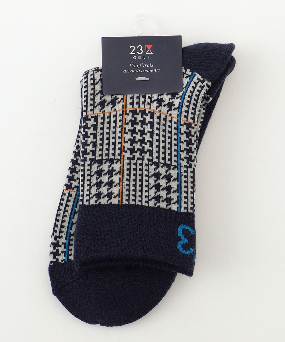 23区GOLF 【MEN】チェック柄レギュラーソックス 