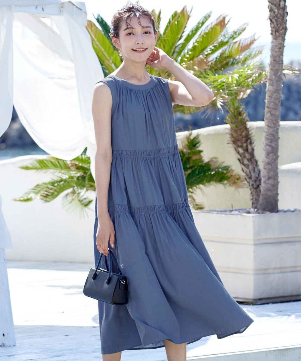 Tiaclasse 【洗える】後ろリボンシャーリングワンピース 