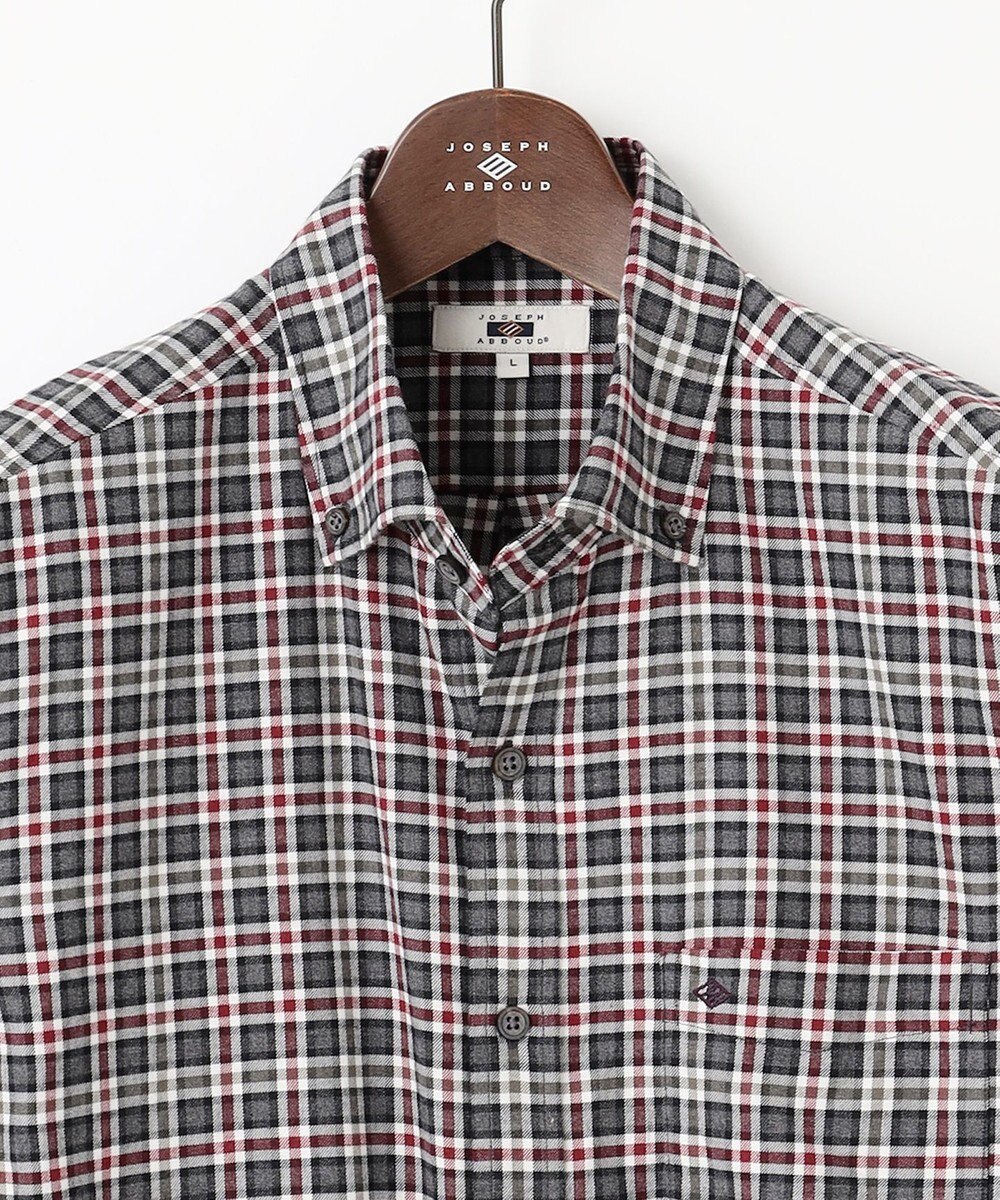 JOSEPH ABBOUD 【ネルシャツ/暖かい】ファインブラッシュド ネル チェック シャツ 