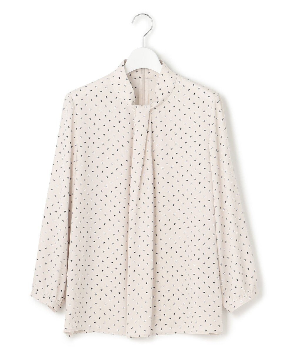 23区 L 【洗える】トライアングルプリント ネックデザイン ブラウス 