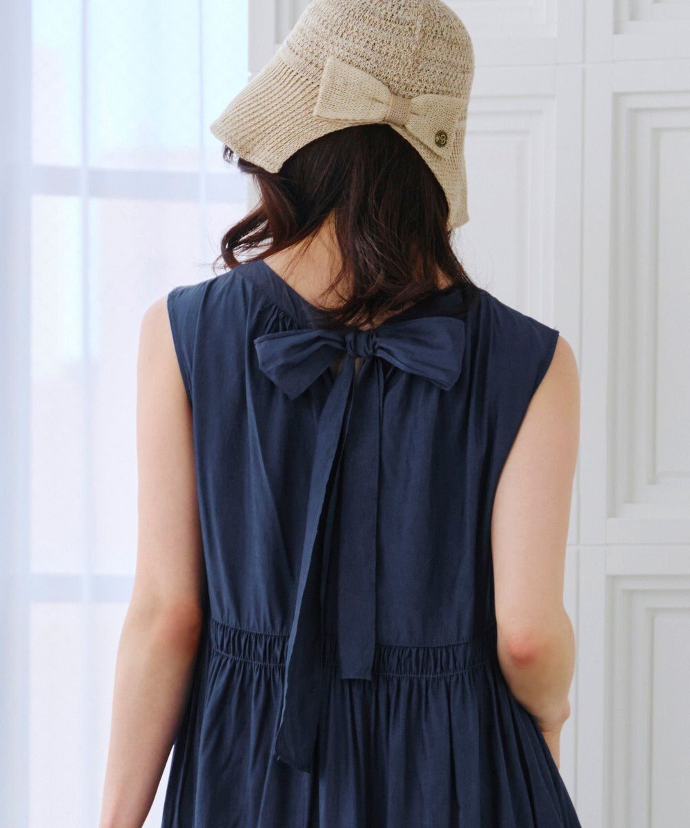 Tiaclasse 【洗える】後ろリボンシャーリングワンピース 