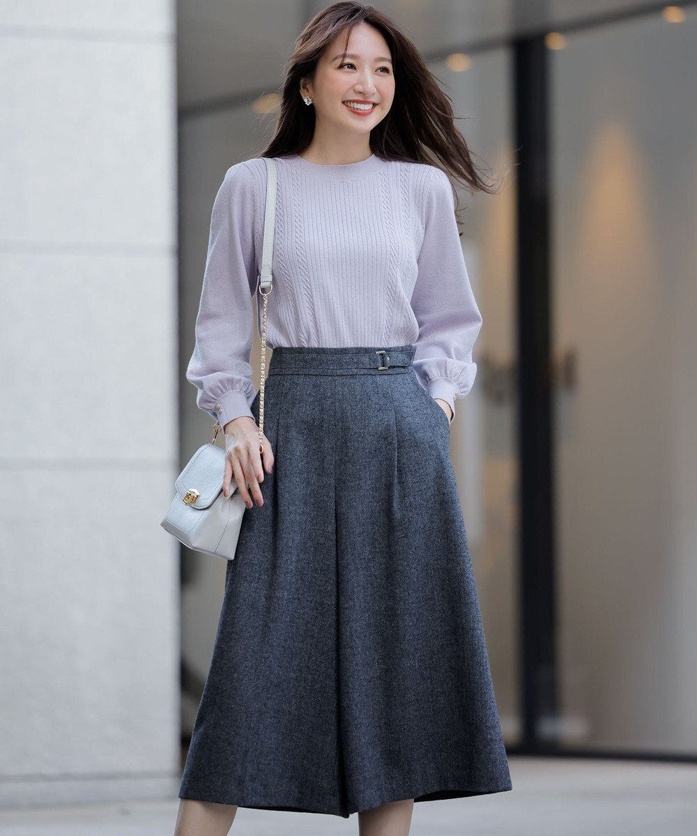 ANY SIS 【CICA加工】ケーブルポイント ニット 