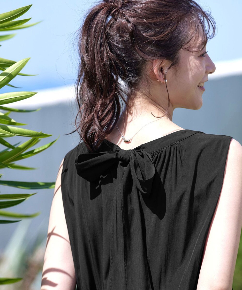 Tiaclasse 【洗える】後ろリボンシャーリングワンピース 