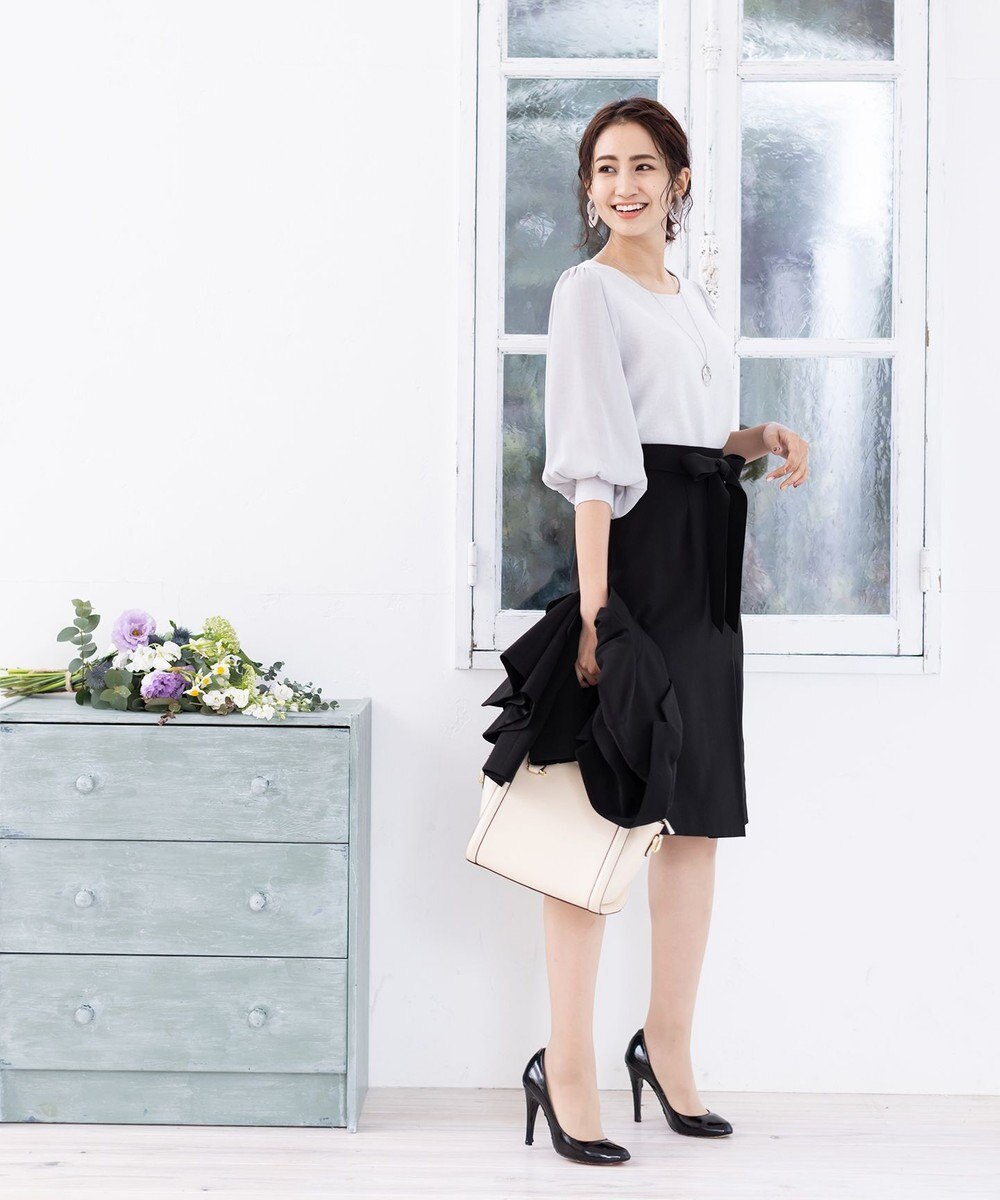 Tiaclasse L 【洗える】快適な履き心地のダブルクロスセミタイトスカート 