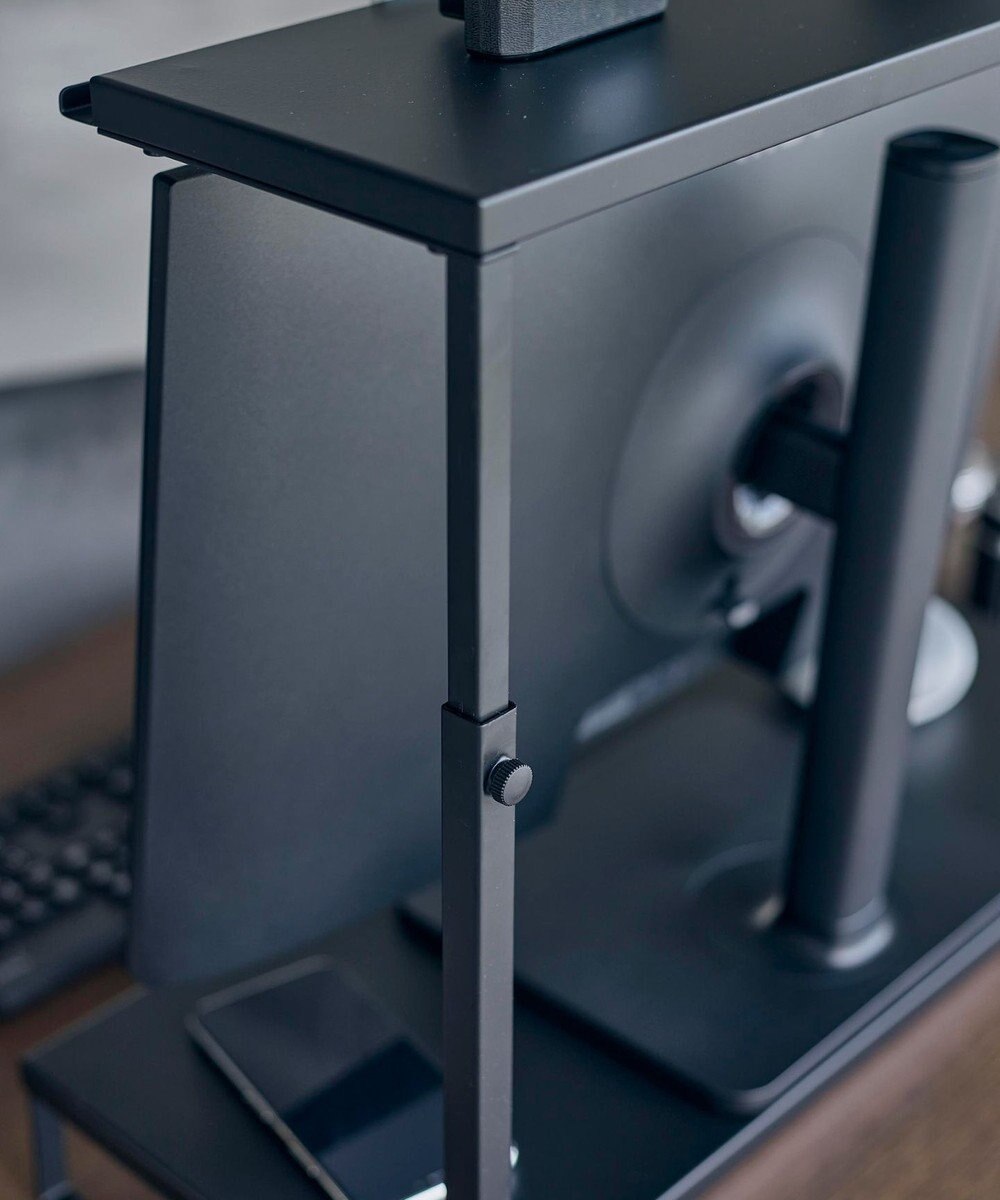 tower モニター上下ラック タワー 2段 ブラック 