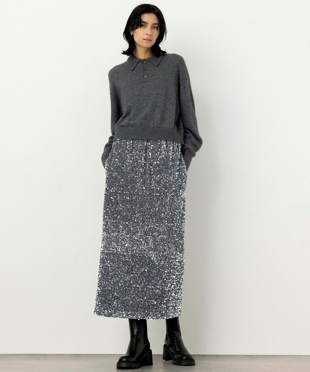 NAVE 【Nave・洗える】スパンコール スカート 