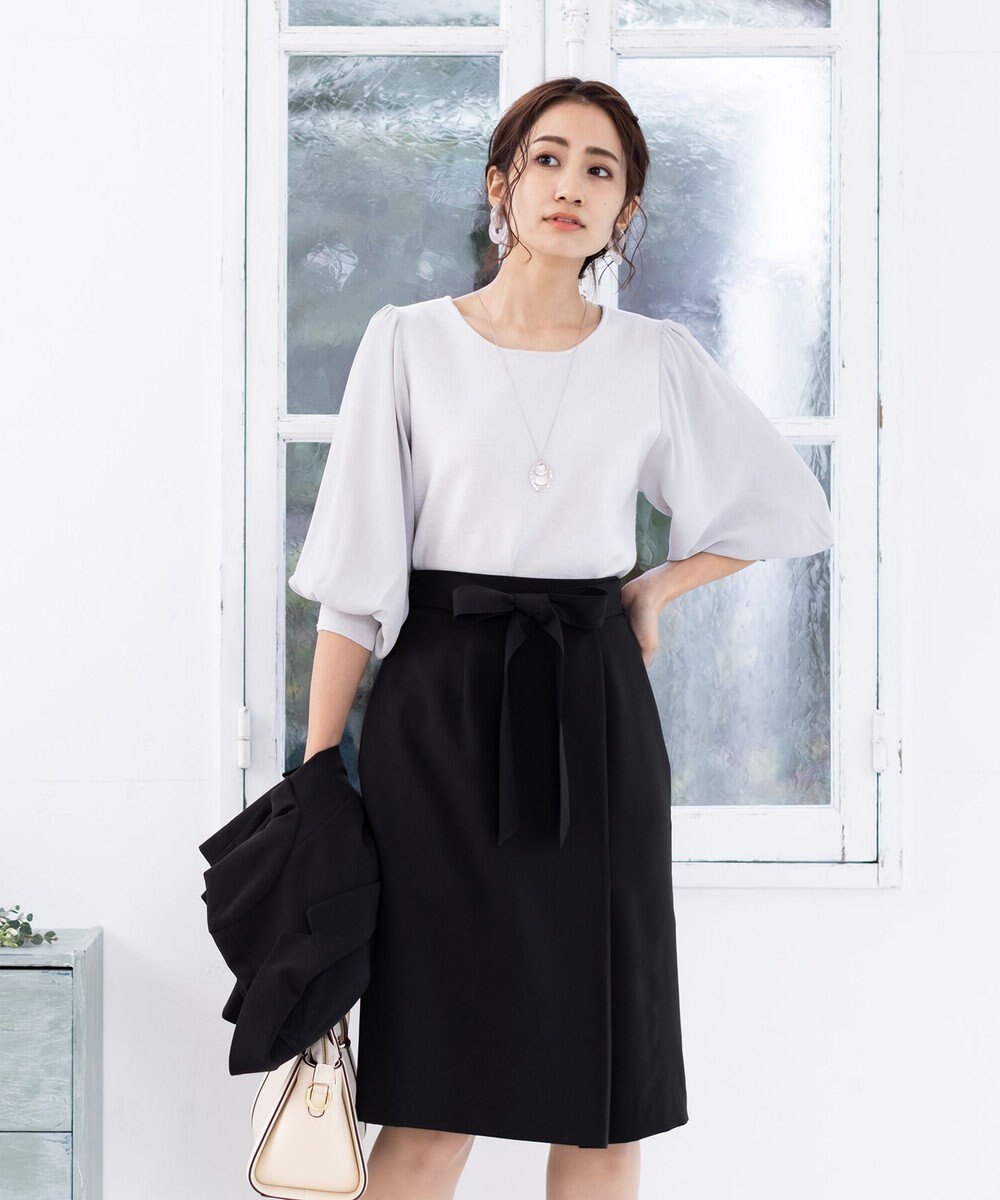 Tiaclasse L 【洗える】快適な履き心地のダブルクロスセミタイトスカート 