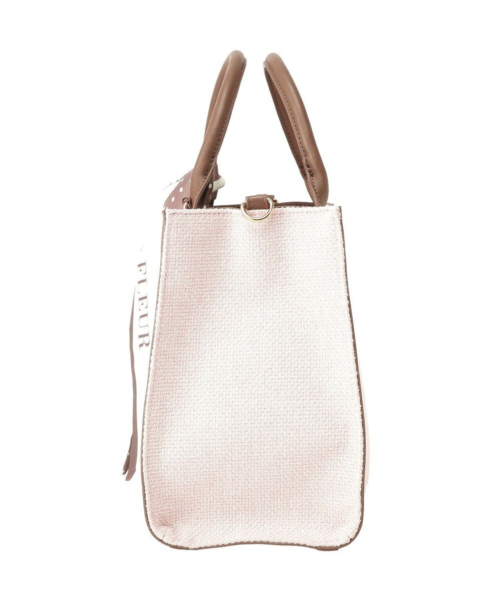 Maison de FLEUR スカーフ付きツイードスクエア２Ｗａｙトート 