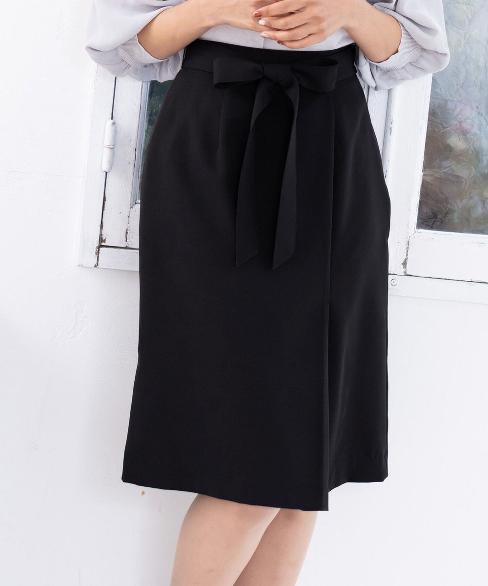 Tiaclasse L 【洗える】快適な履き心地のダブルクロスセミタイトスカート 