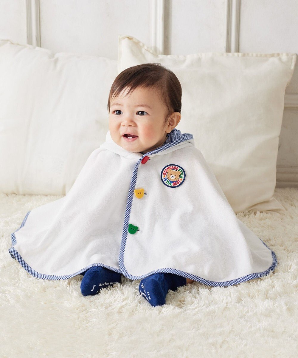 MIKI HOUSE HOT BISCUITS 【70-90cm】 パイル素材 おでかけポンチョ 