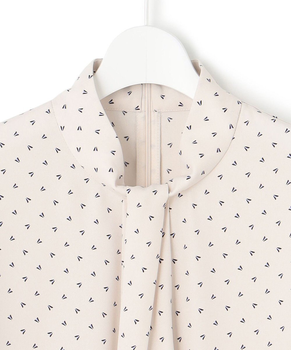 23区 L 【洗える】トライアングルプリント ネックデザイン ブラウス 