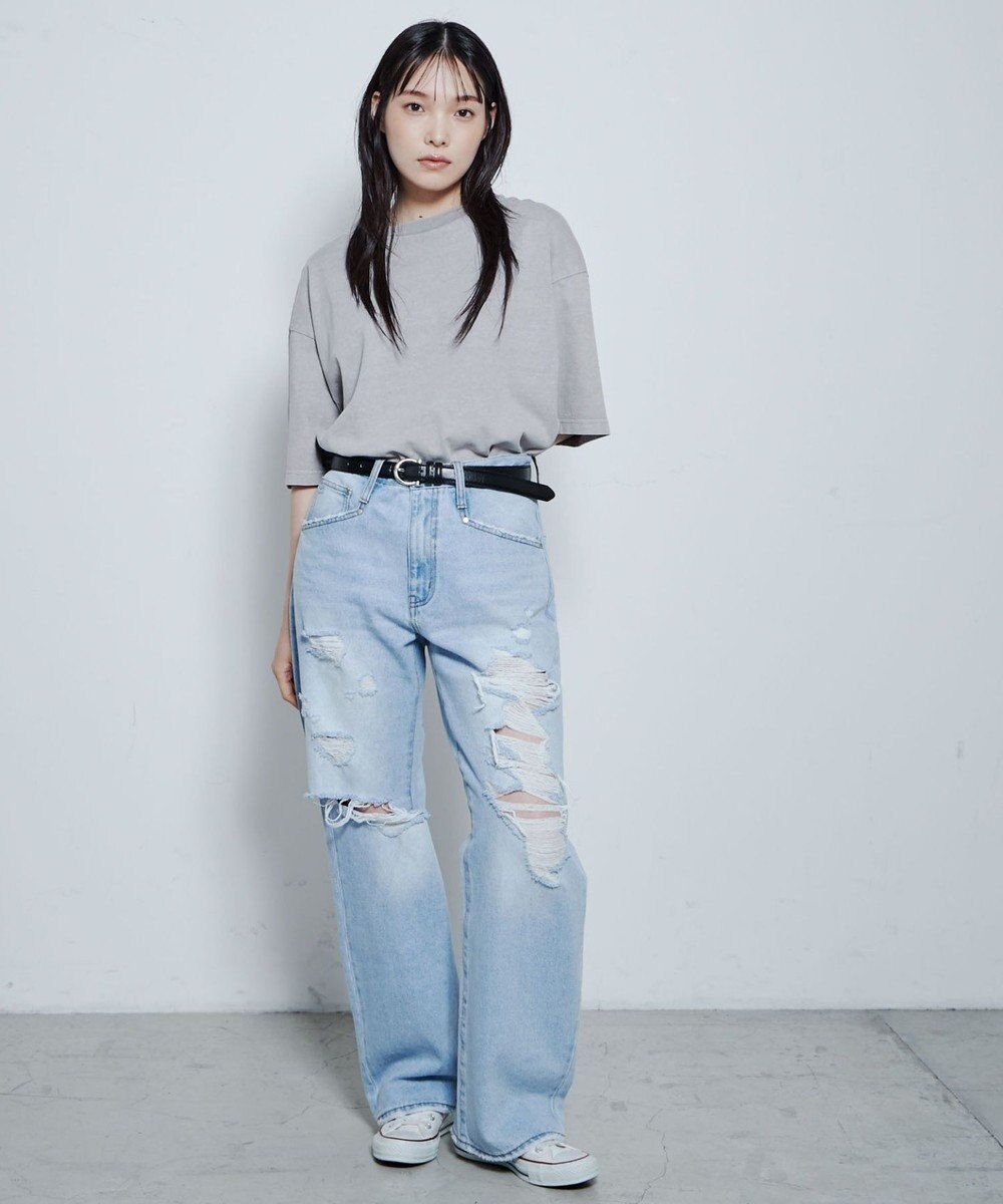 WEGO ダメージデニムワイドパンツ 