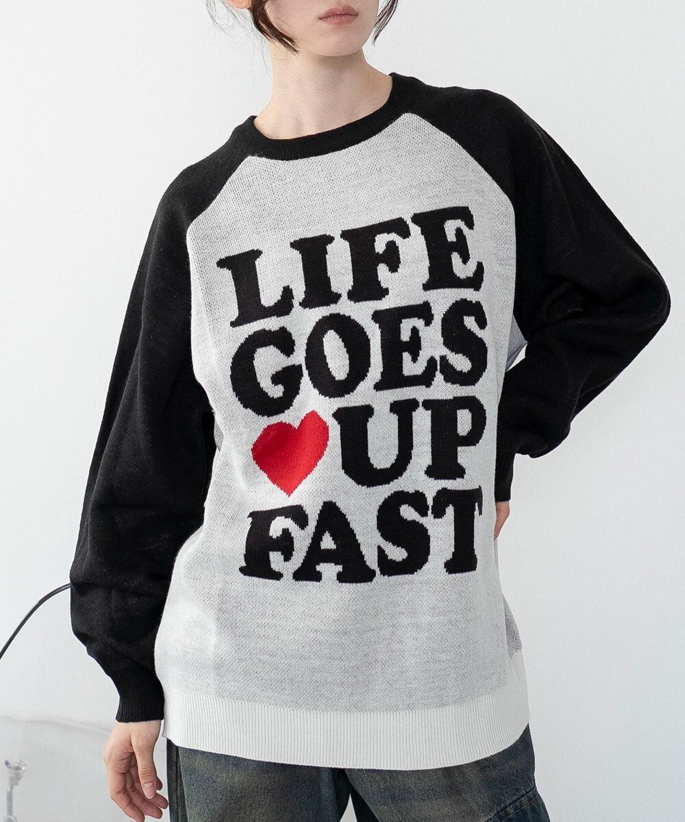 WEGO 【洗える】グラフィックニットBIGプルオーバー 