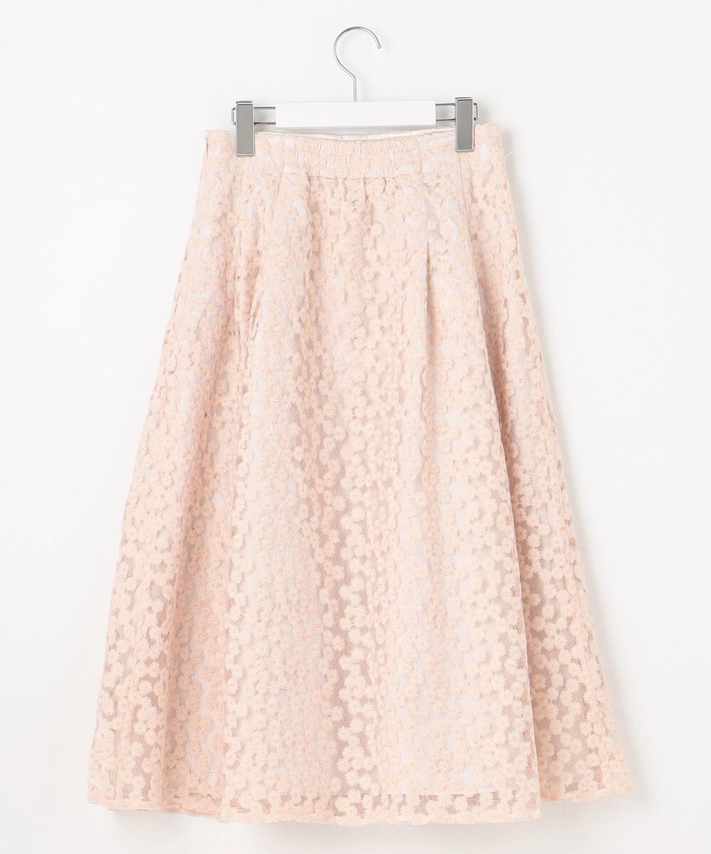 Feroux フラワー刺繍 フレアスカート 