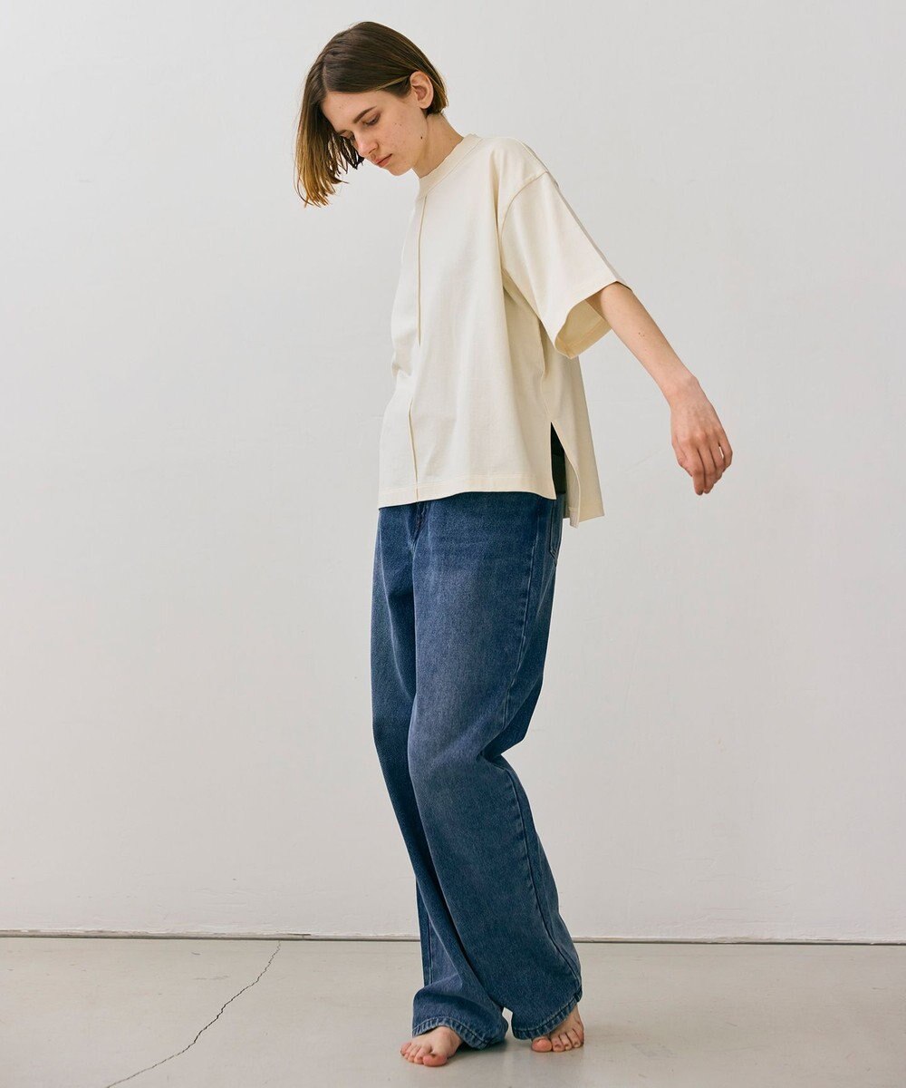 BEIGE， 【BEIGE,ecru/WEB限定・洗える】JERSEY STITCH / コットンハーフスリーブトップス 