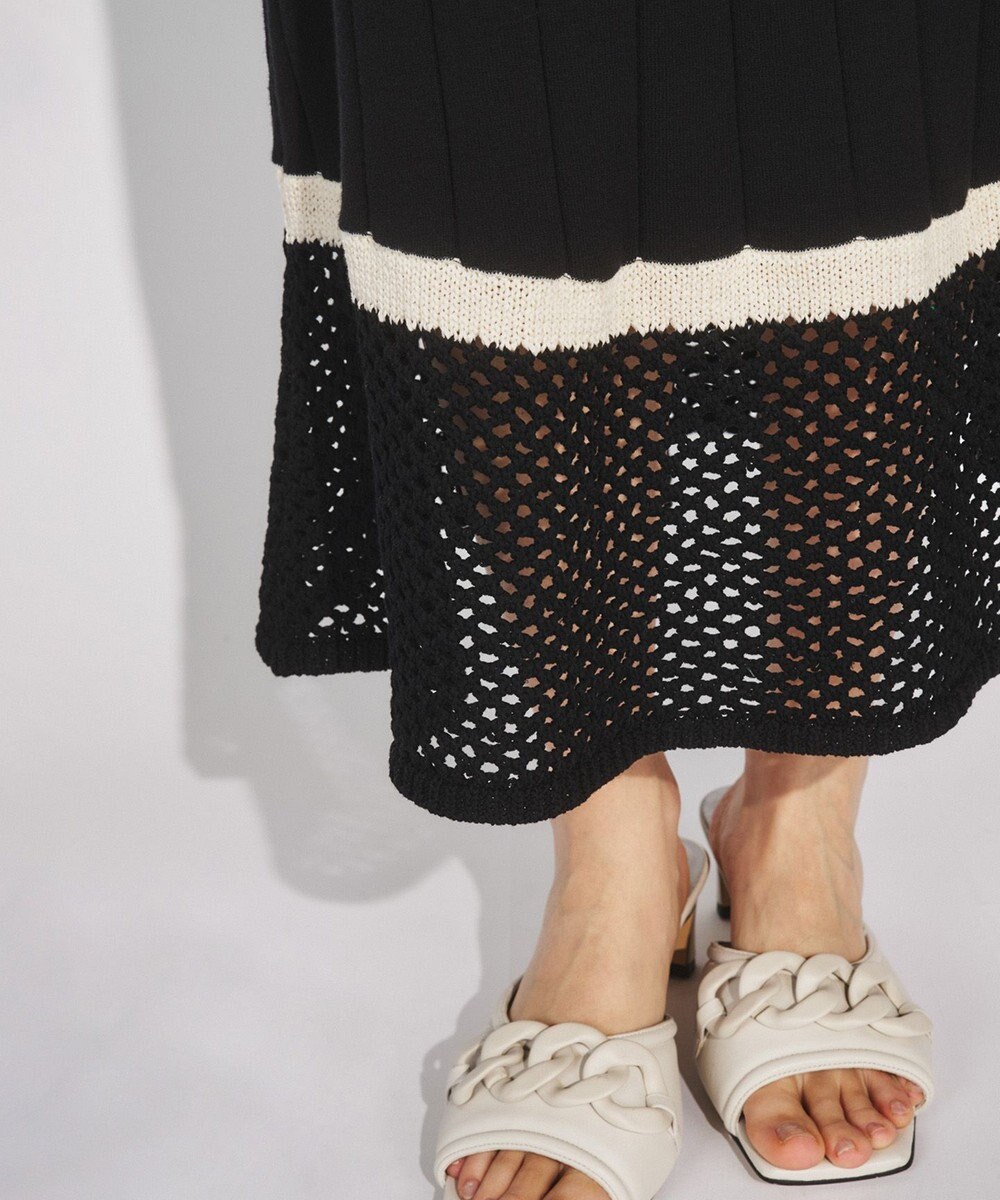 GRACE CONTINENTAL メッシュヘムニットワンピース 