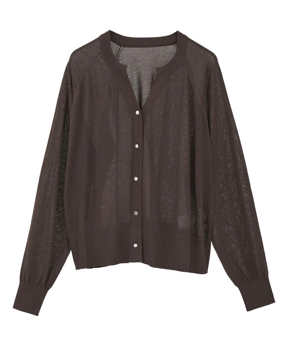 earth music&ecology 【接触冷感】キーネックシアーカーディガン 
