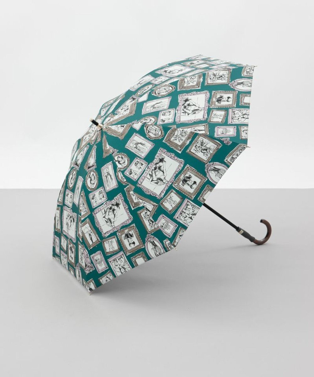 AURORA 【 Beaurance （ビューランス）】プリント額縁柄　晴雨兼用傘（長傘） 