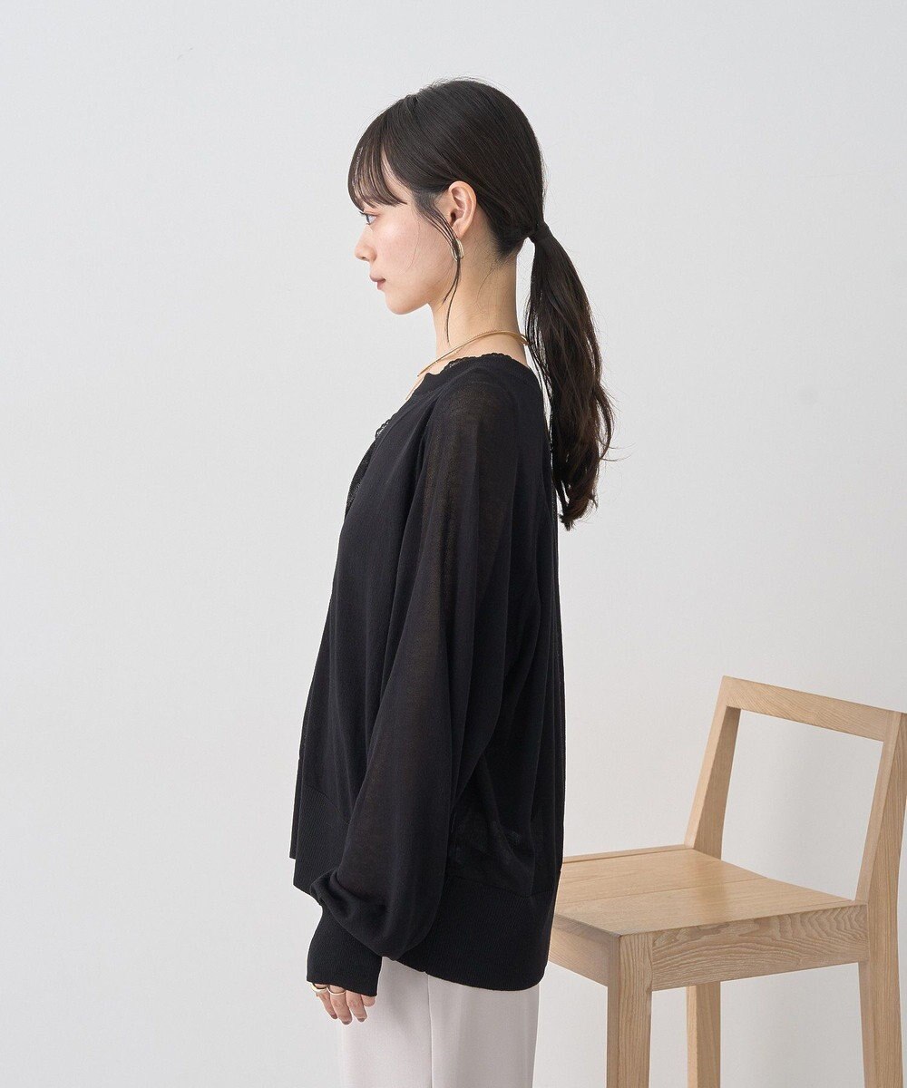 earth music&ecology 【接触冷感】キーネックシアーカーディガン 