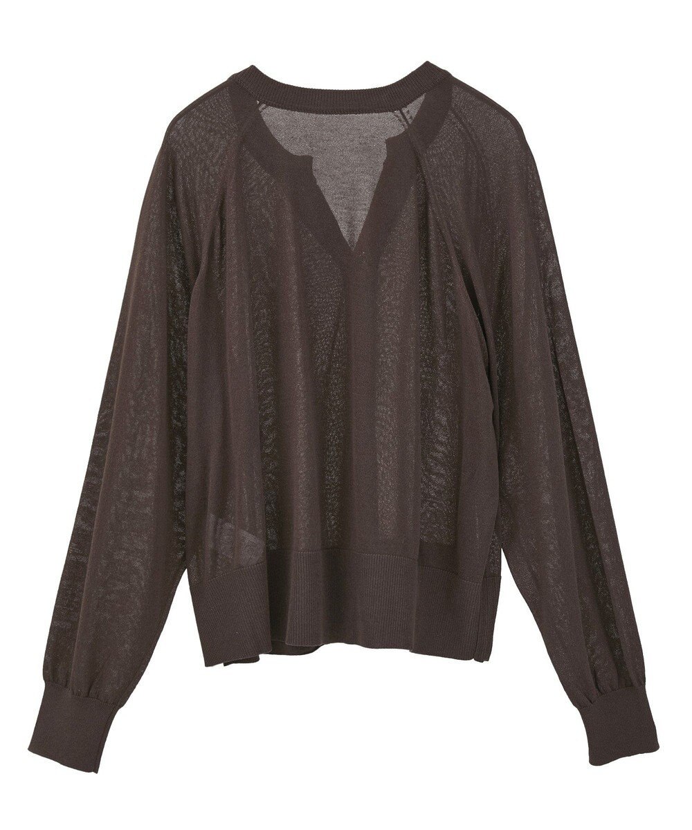 earth music&ecology 【接触冷感】キーネックシアーカーディガン 