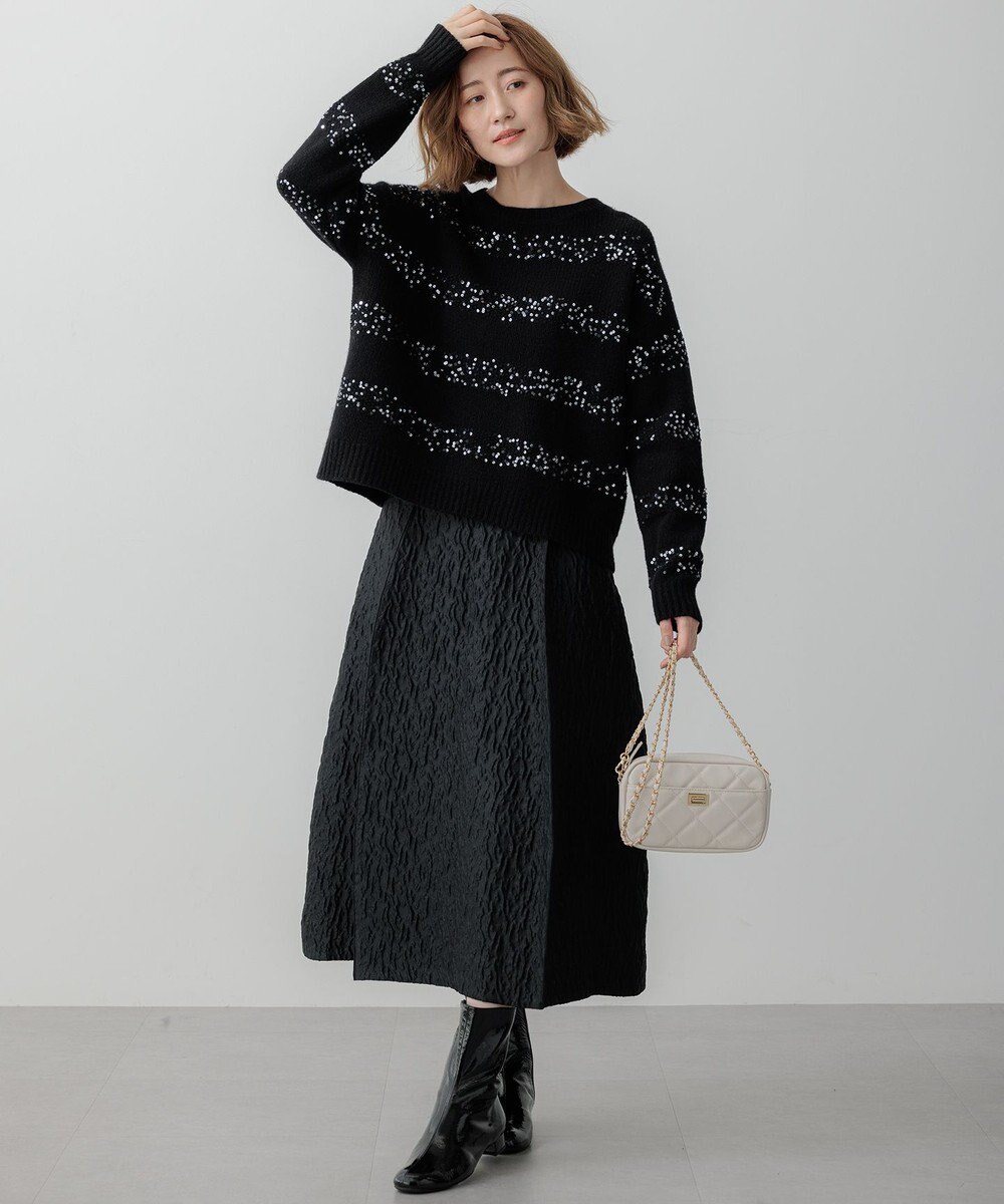 23区 【滝沢眞規子さん着用/一部店舗限定】スパングルボーダー ニット 