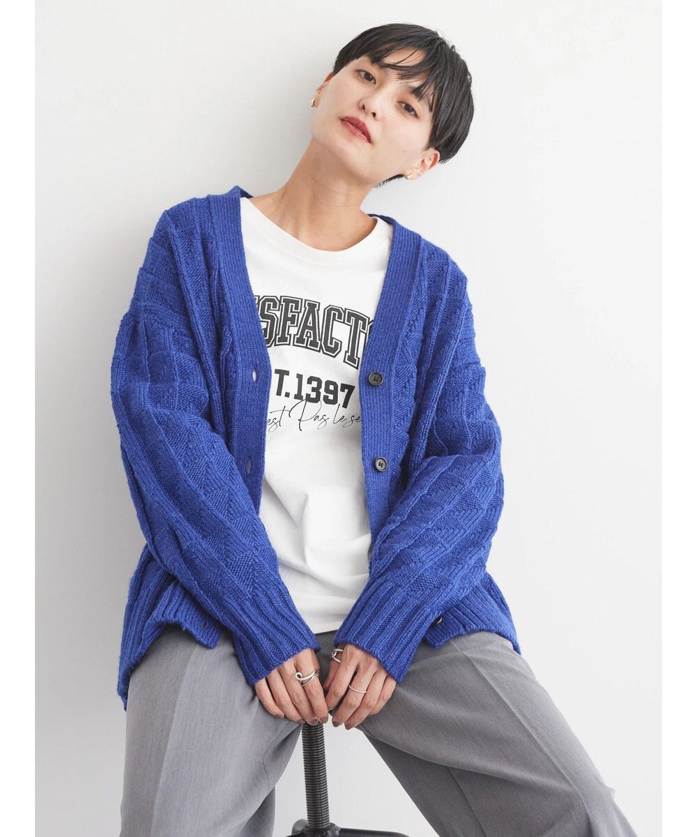 AMERICAN HOLIC スクエア柄Ｖネックニットカーディガン 