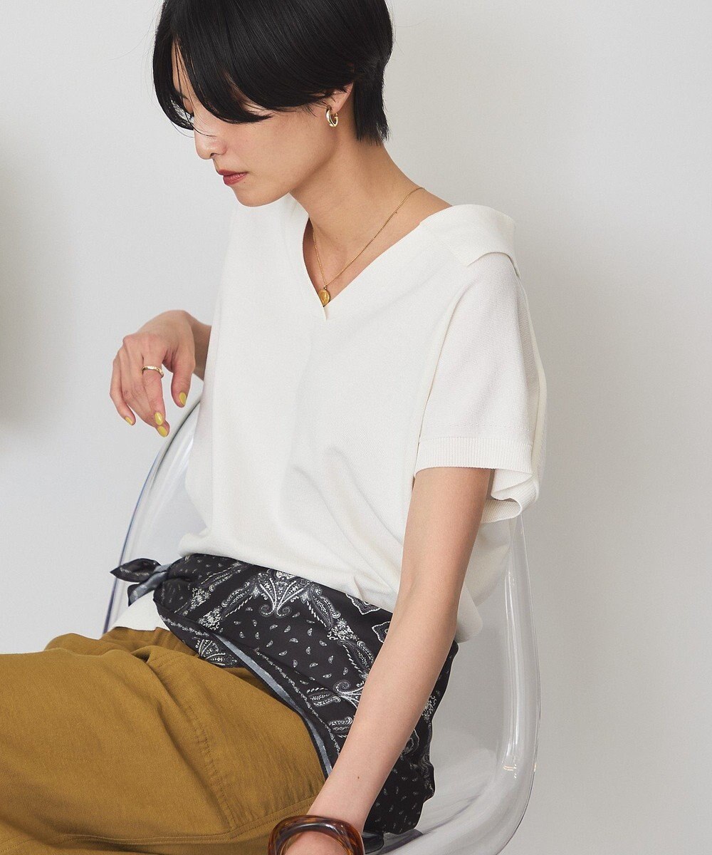 AMERICAN HOLIC フレンチスリーブスキッパールーズニットプルオーバー 