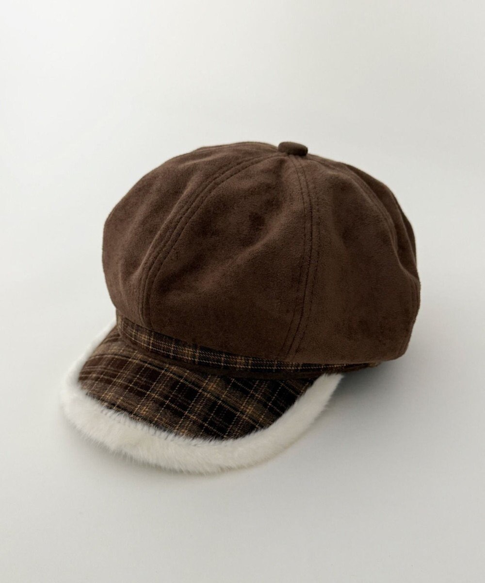 WEGO チェック柄Fスエードキャスケット 