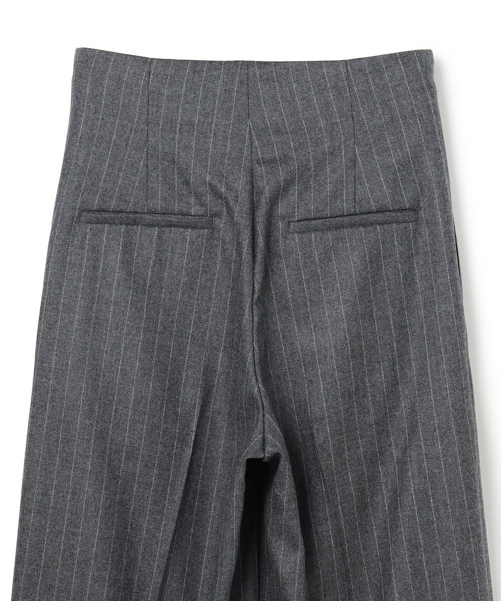 BEIGE， DELAND / ウールピンストライプハイウエストタックパンツ 