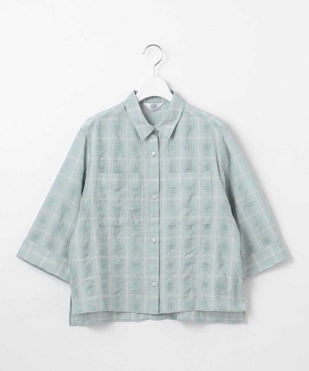 J.PRESS LADIES 【洗える】SHEER チェック シャツ ブラウス 