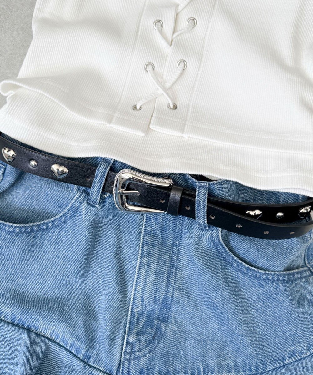 WEGO Lハートスタッズベルト 