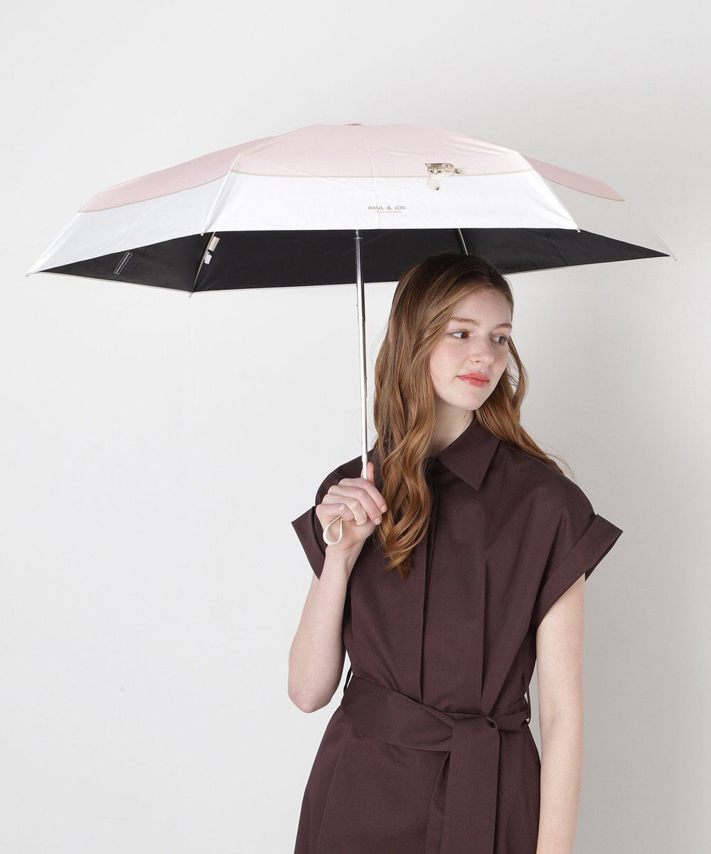 MOONBAT 【一級遮光/コンパクト】PAUL & JOE 晴雨兼用 折りたたみ日傘 軽量 スウィンギングヌネット 