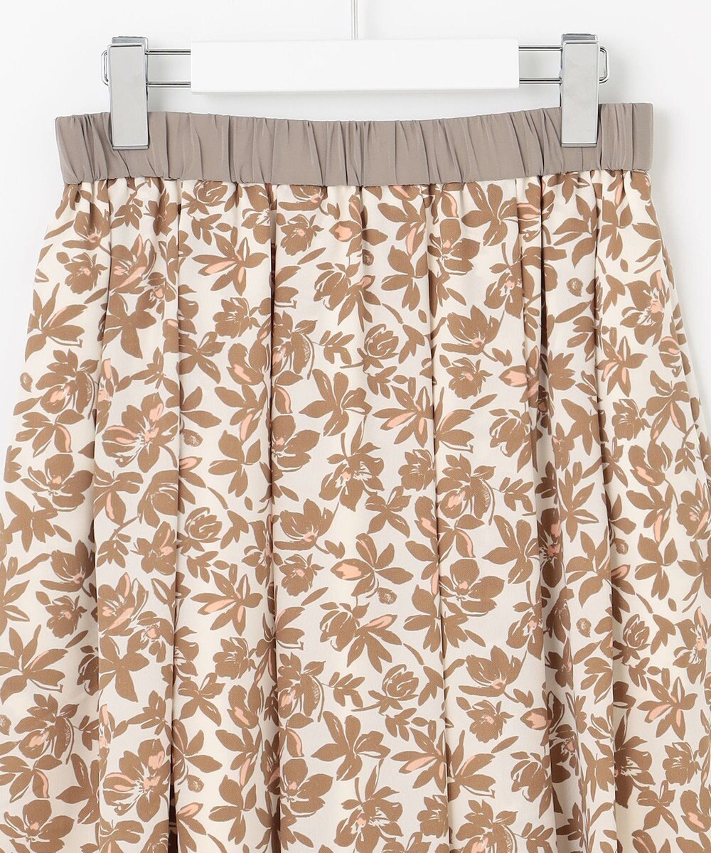 自由区 【カタログ掲載・洗える】スノーフラワープリント スカート 