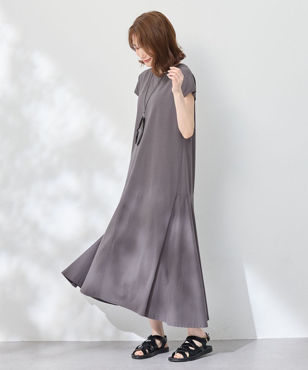 ANY 【洗濯機可】フレンチスリーブワンピース 