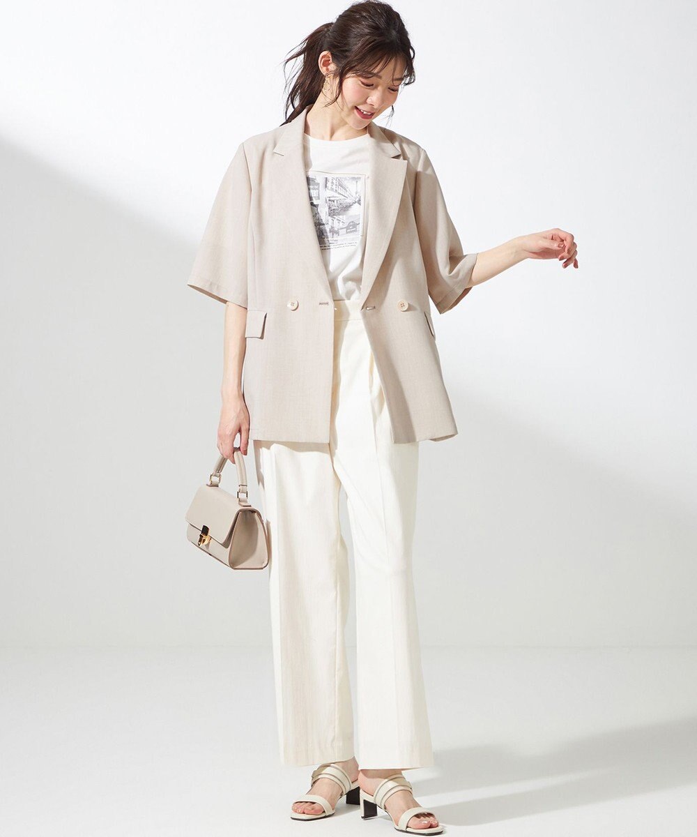 ANY SIS L 【ストレッチ・接触冷感・撥水・UVカット・洗える】エアリーストレッチ ワイドパンツ 