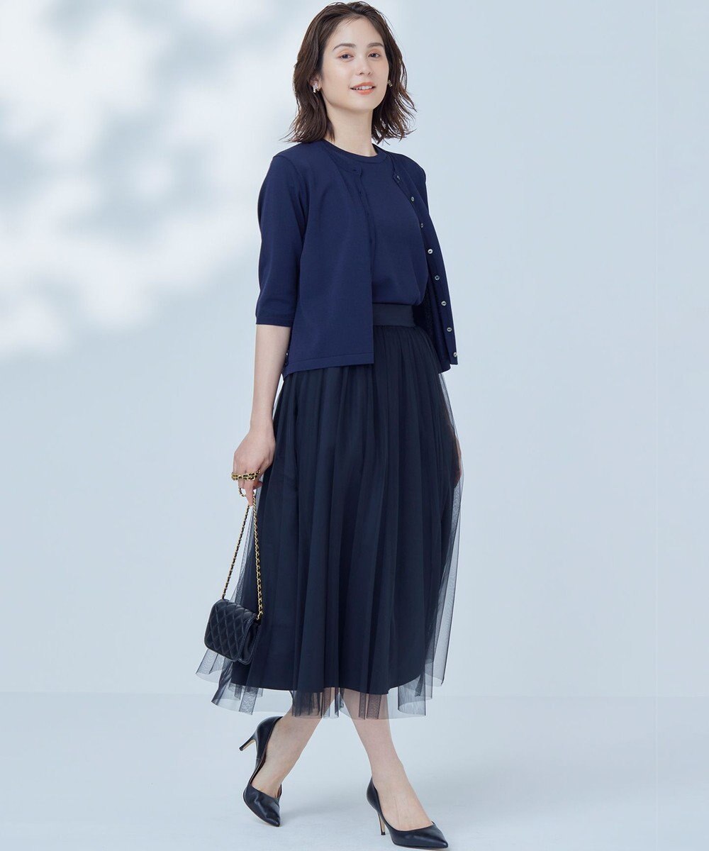 組曲 【2SET・WEB限定】フラワーレース5分袖ツイン ニット 