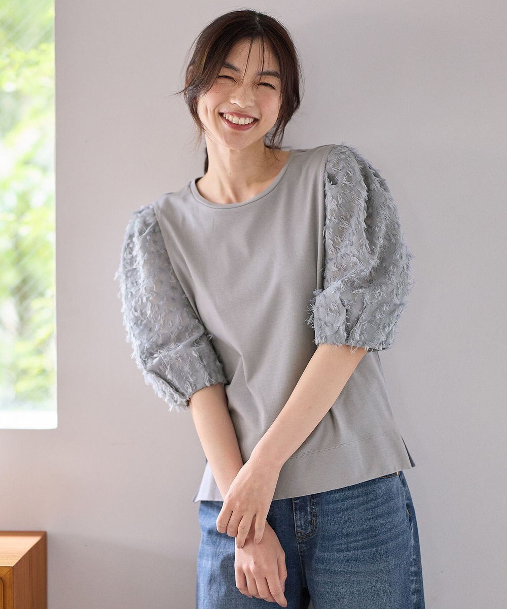 ANY L シルケットスムースジャガードスリーブプルオーバー 