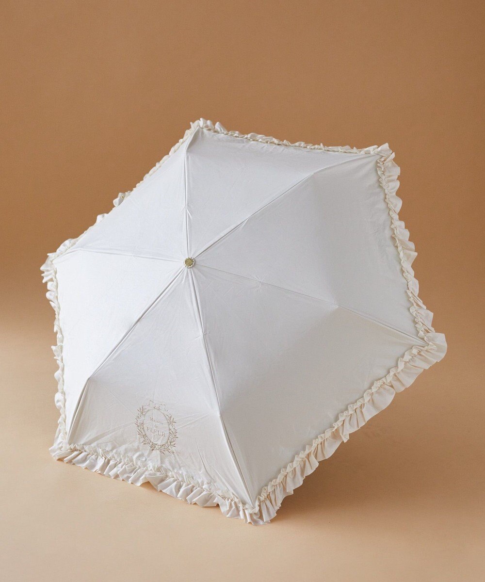 Maison de FLEUR 遮光&UV CUT フリル折りたたみ傘 