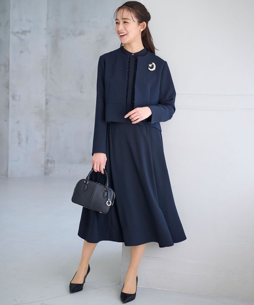組曲 L 【KUMIKYOKU NAVY】ジョーゼットシフォン フリルワンピース 