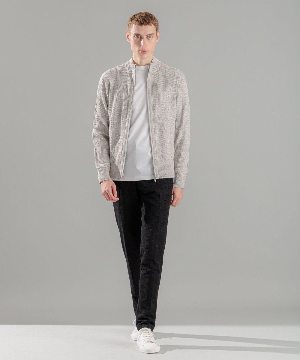 JOSEPH HOMME  新柄【洗える】シルクバルキー　　ハイネックジップアップニット 