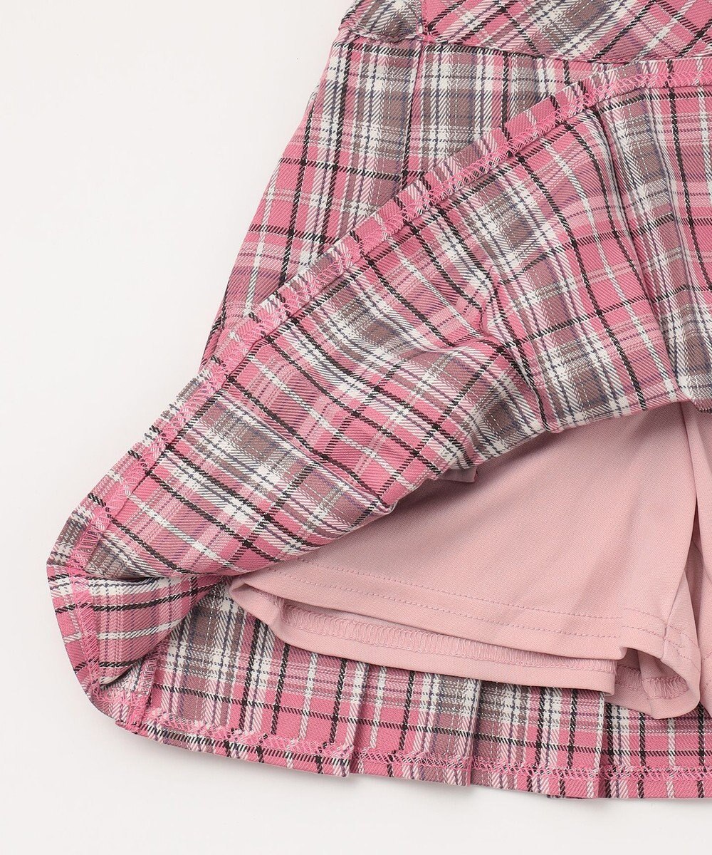 ANY KIDS ラメチェックプリーツスカパン 